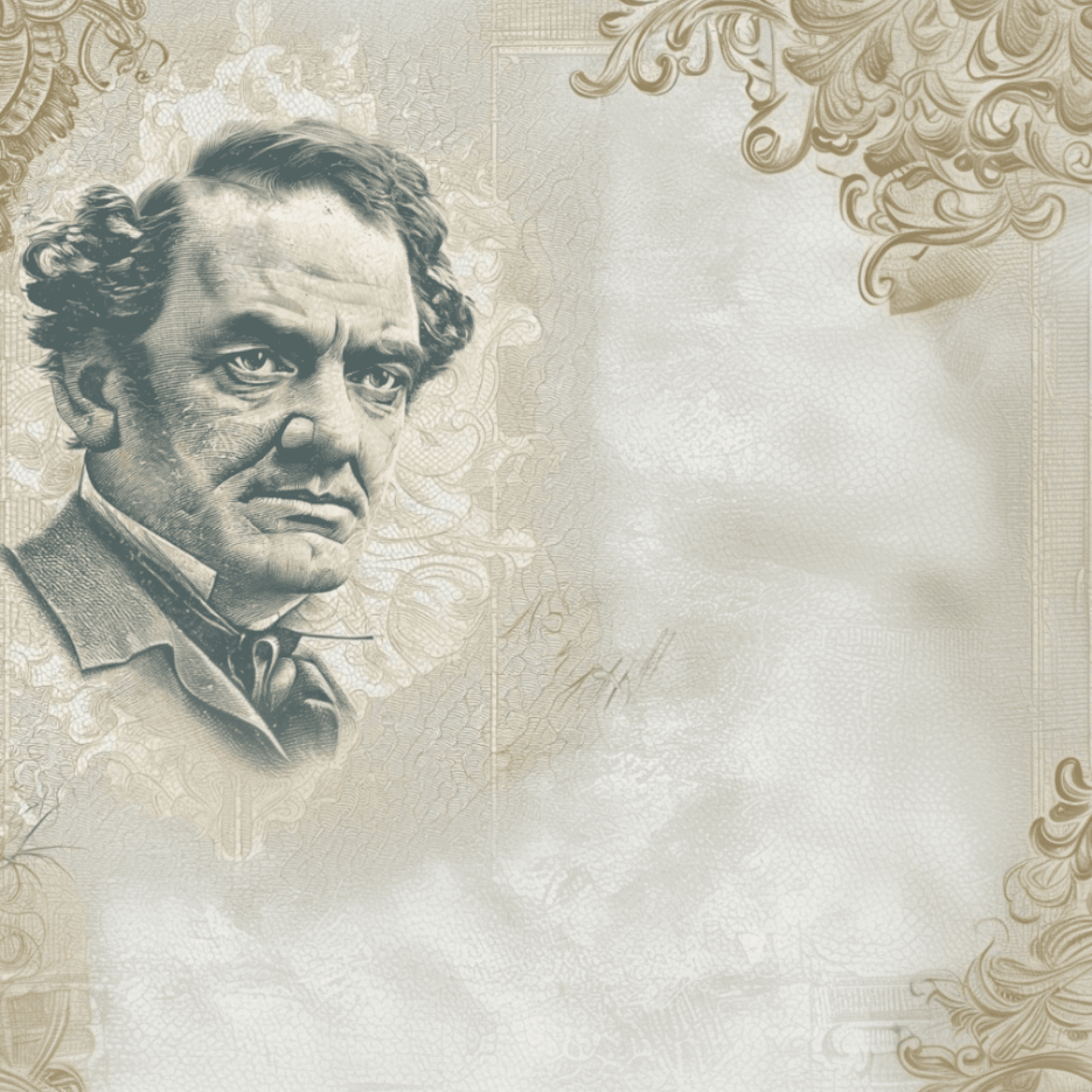 Phineas Taylor Barnum als Banknoten-Gravur